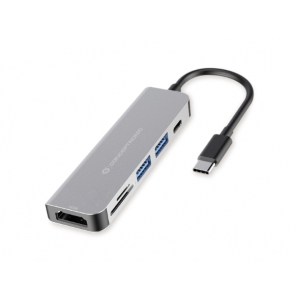 ADATTATORE HUB USB MULTIFUNZIONE 6 IN 1 CONCEPTRONIC DONN02G 2X USB-A 3.0, USB-C PD (60W),HDMI,1 SLOT X MICROSD E 1X  FINO:31/03