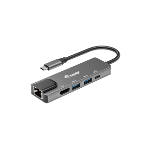 ADATTATORE MULTIFUNZIONE 5 IN 1 EQUIP 133489 USB-C MASCHIO  PORTA GIGABIT ETHERNET 2X USB3.2 GEN1 - EAN:  40158672317 FINO:31/03