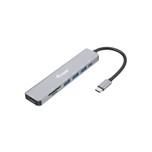 ADATTATORE MULTIFUNZIONE 7 IN 1 EQUIP 133494 USB-C HDMI 4K/60HZ, 3X USB 3.2 GEN1, TF/MICRO SD, USB PD 100W- EAN:  4015867234242