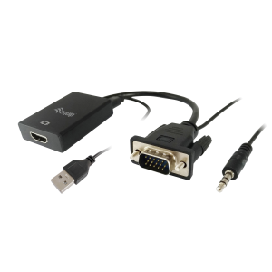 ADATTATORE VGA A HDMI EQUIP 119038 CON AUDIO - NERO - 15CM - RISOL.MAX 1920X1080 PIXEL  - EAN: 4015867222430