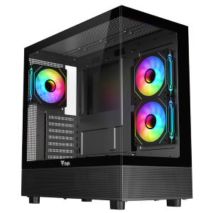 CABINET ITEK SHOWBUI 42B - GAMING TOWER ATX, 3X12CM ARGB FAN,  2XUSB3, SIDE+FRONT PANEL TEMP  GLASS (ITGCASB42B)