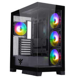 CABINET ITEK SHOWBUI 45B - GAMING  TOWER, ATX, 4X12CM ARGB FAN, 2XUSB3, TYPE-C, SIDE+FRONT  PANEL TEMP GLASS (ITGCASB45B)