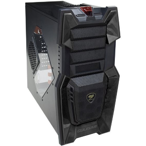 CABINET MIDI TOWER COUGAR 106HM60 CHALLENGER BLACK NERO 268X514X523MM 7SLOT 3X5,25" 1X3,5" 3X2,5" VETRO 1XFAN RED