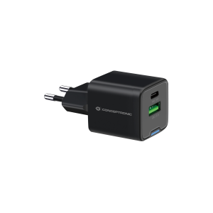 CARICATORE USB PD GAN DA 20 W CONCEPTRONIC ALTHEA15B CON 1P USB-C E 1P USB-A  - NERO FINO:31/03
