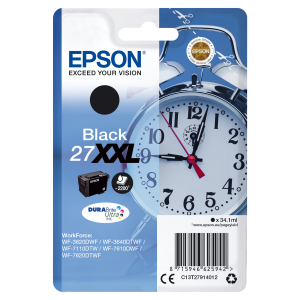 CARTUCCIA EPSON 27XXL "SVEGLIA" C13T27914012 NERO X WF-7110DTW/7610DWF/7620DTWF/3620DWF/3640DTWF