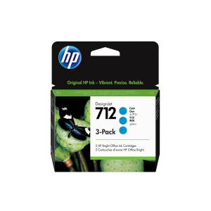 CARTUCCIA HP 712 3ED77A CIANO DESIGNJET 3-PACK 29ML ADATTA A DESIGNJET STUDIO, T210, T230, T250, T630, T650