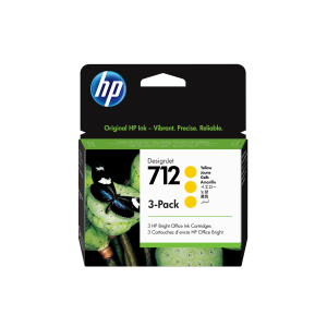 CARTUCCIA HP 712 3ED79A GIALLO DESIGNJET 3-PACK 29ML ADATTA A DESIGNJET STUDIO, T210, T230, T250, T630, T650