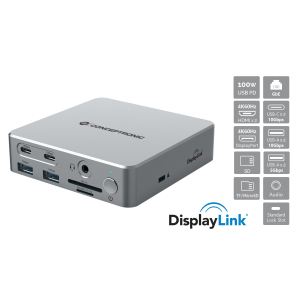 DOCKING STATION 15IN1 CONCEPTRONIC DONN25G DISPLAYLINK USB 3.2 GEN 2 -USB-A 5 GPBS X2-USB-A10 GBPS X2-USB-C 10 GBPS X FINO:31/03