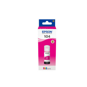 FLACONE EPSON 104 C13T00P340 MAGENTA 65ML 4.500PG PER ECOTANK ET-2710 ET-2714 ET-2720/21 ET-4700 ET-14100 ET-2810/11/12/14/15/20
