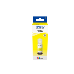 FLACONE EPSON 104 C13T00P440 GIALLO 65ML 4.500PG PER ECOTANK ET-2710 ET-2714 ET-2720/21 ET-4700 ET-14100 ET-2810/11/12/14/15/20/