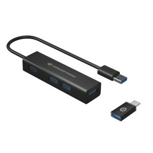 HUB USB3.0 A 4P CON ADATTATORE USB-C CONCEPTRONIC HUBBIES06B -VELOC.TRASF.5GB/S
