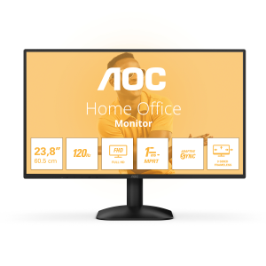 MONITOR AOC LCD IPS 120HZ 23.8" WIDE FRAMELESS 24B31H 4MS  FHD 1500:1 BLACK VGA HDMI VESA FINO:09/01