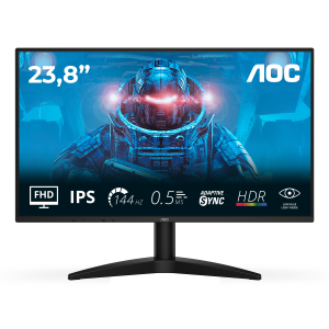 MONITOR AOC LCD IPS 144HZ 23.8" WIDE FRAMELESS 24B36X 4MS FHD 1500:1 BLACK HDMI DP VESA FINO:09/01