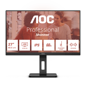 MONITOR AOC LCD IPS 27" WIDE FRAMELESS 4K U27E3UF 4MS MM UHD 1000:1 BLACK 2XHDMI DP VESA FINO:09/01