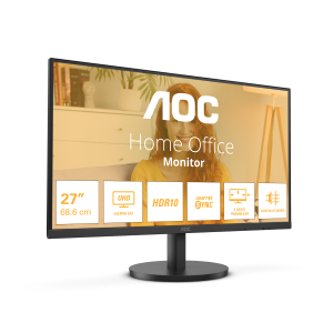 MONITOR AOC LCD VA 27" WIDE FRAMELESS 4K U27B3M 4MS UHD 3500:1 BLACK HDMI DP VESA FINO:09/01
