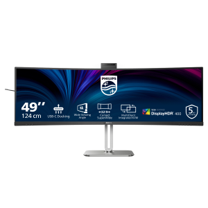 MONITOR PHILIPS CURVED LED 49" 49B2U5900CH/00 32:9 4MS MM DUAL QHD 3000:1 BLACK 2XHDMI DP USB-C HUB USB LAN WEBCAM FINO:09/01
