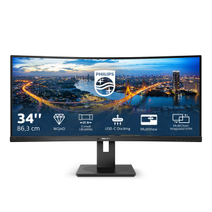 MONITOR PHILIPS LCD CURVED LED 34" 21:9 346B1C/00 5MS MM UHD 3000:1 BLACK HDMI DP USB-C 4XUSB VESA 3Y  FINO:09/01