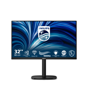 MONITOR PHILIPS LCD IPS LED 100HZ 31.5" WIDE 32B2N3500/00 4MS MM SOFTBLUE QHD 1000:1 BLACK 2XHDMI DP HUB USB REG.ALT. FINO:09/01