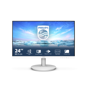 MONITOR PHILIPS LCD IPS LED 23.8" WIDE 241V8AW/00 4MS FHD 1000:1 WHITE VGA HDMI VESA FINO:09/01