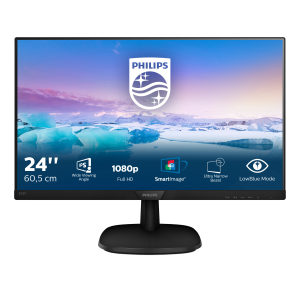 MONITOR PHILIPS LCD IPS LED 23.8" WIDE 243V7QJABF/00 4MS SOFTBLUE MM FHD 1000:1 BLACK VGA HDMI DP VESA  FINO:09/01