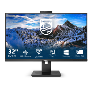 MONITOR PHILIPS LCD IPS LED 31.5" WIDE 326P1H/00 4MS MM QHD 1000:1  BLACK 2XHDMI DP USB USB-C LAN WEBCAM PIVOT VESA  FINO:09/01