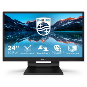 MONITOR SMOOTH-TOUCH PHILIPS LCD LED 23.8" 242B9TL/00 5MS  SOFTBLUE MM FHD 1000:1 BLACK VGA DVI HDMI DP 2XUSB3 VESA  FINO:09/01