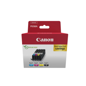 MULTIPACK CANON CLI-551 B/C/M/Y PER MAXIFY MG6650 PIXMA IP8750, IX6850, MG5550, MG5650, MG665