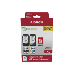 MULTIPACK CANON PG-545XL + CL-546XL + 50FG GP501 8286B011 X PIXMA MG2555S/TS3450/TS3451/TR4650/TR4651