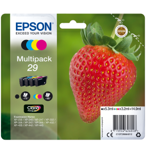 MULTIPACK EPSON 29 "FRAGOLA" C13T29864010/12 4 COLORI X XP-235/XP-332/XP-335/XP-432