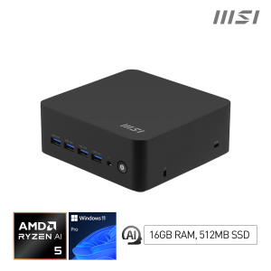 PC MSI MINI -1LT CUBI Z AI 8M-013EU AMD RYZEN5 8645HS 16GB(2X8GB)DDR5 SSD512GB W11PRO 2XHDMI USB CR 2XLAN BT WIFI6E VESA TPM