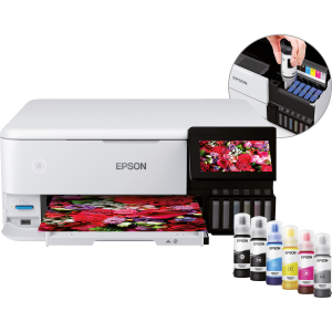 STAMPANTE EPSON MFC INK ECOTANK ET-8500 C11CJ20401 A4 6INK 32PPM 3IN1 LCD F/R, STAMPA CD, SD CARD, USB LAN WIFI DIR FINO:31/03