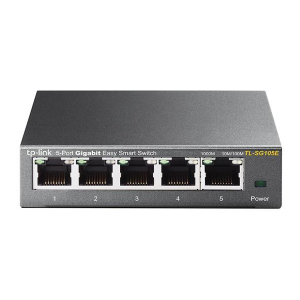 SWITCH 5P LAN GIGABIT TP-LINK TL-SG105E EASY SMART IGMP SNOOPING,MTU/PORT/TAG-BASED VLAN QOS -GARANZIA A VITA