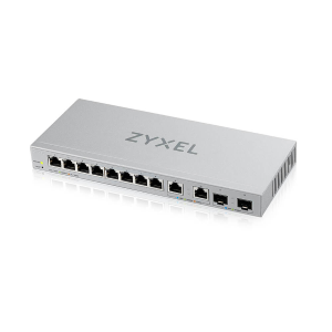 SWITCH 8P GIGABIT+2P 2.5GBE+2P SFP+ 10GBE ZYXEL XGS1210-12-ZZ0102F UNMANAGED PLUS -DESIGN NO VENTOLE, DESKTOP/RACK-